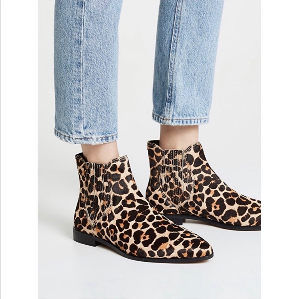 Rebecca Minkoff Leopard Print Calf Hair Pointed Toe booties Size 6.5